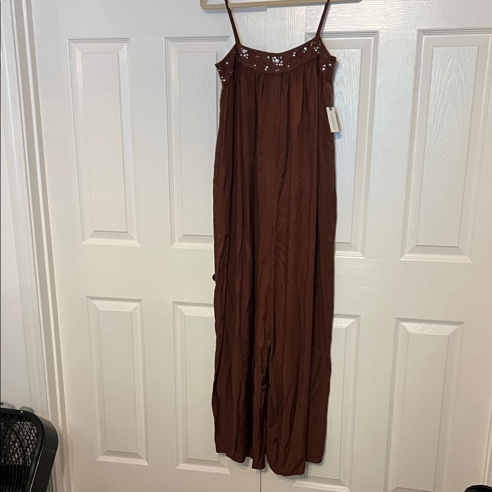 Anthropologie Chocolate Brown Jumpsuit